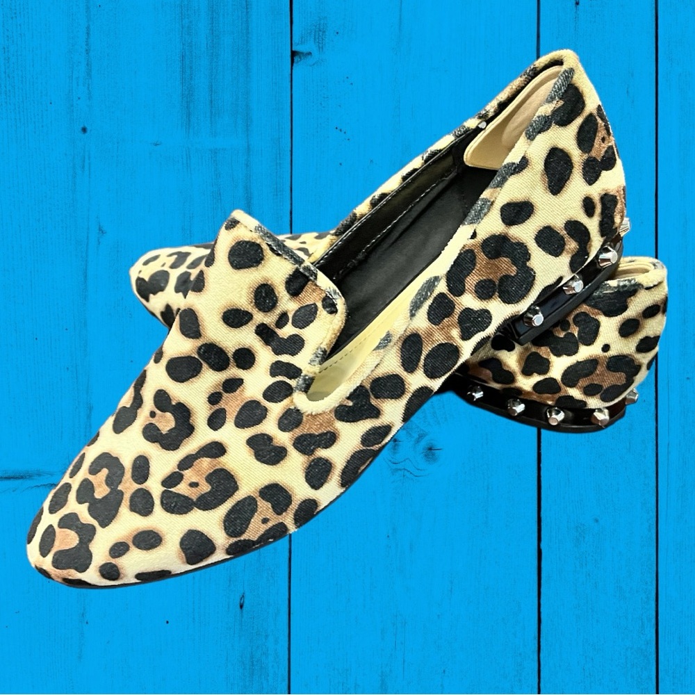 Like New Marc Fisher Velvet Leopard Flats - Size 9
